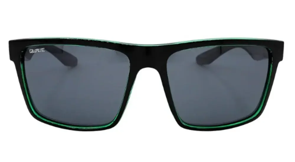 Boys Dual Tone Sport Sunglasses Black & Green Frame Grey Performance Lens NWT